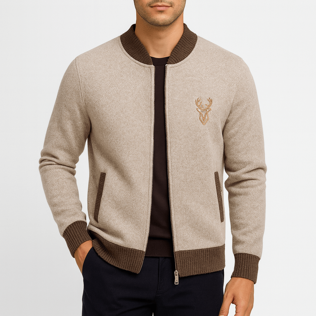 Paolo | Cardigan con zip lavorato a maglia per uomo